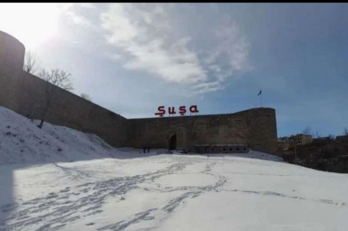 Şuşada müşahidə edilən qarlı hava şəraiti..